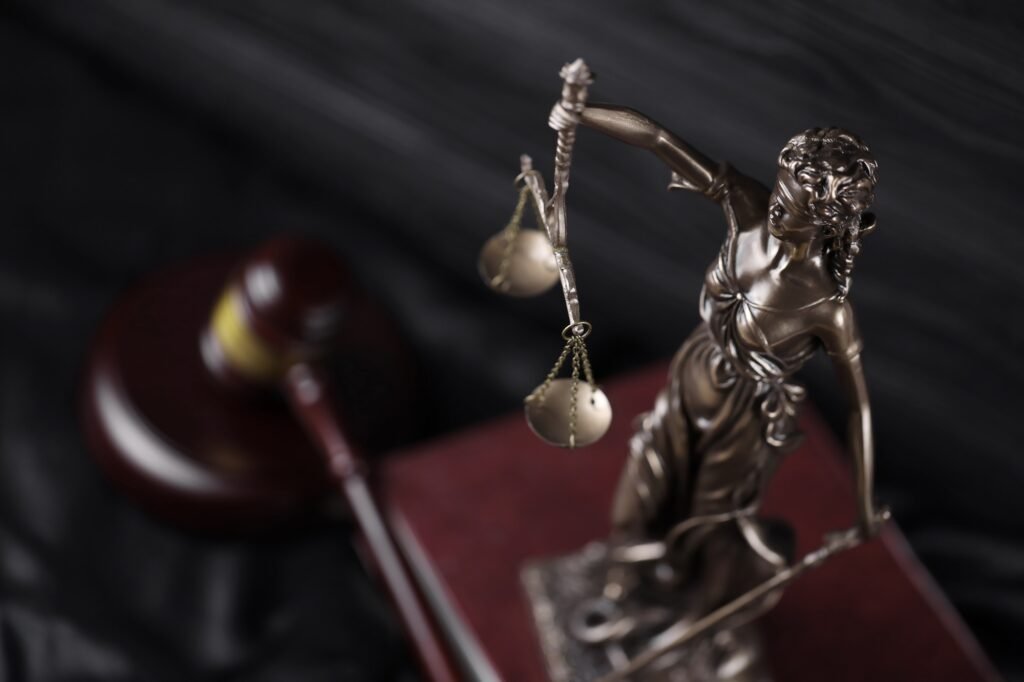 The Statue of Justice - lady justice or justitia the Roman goddess of Justice